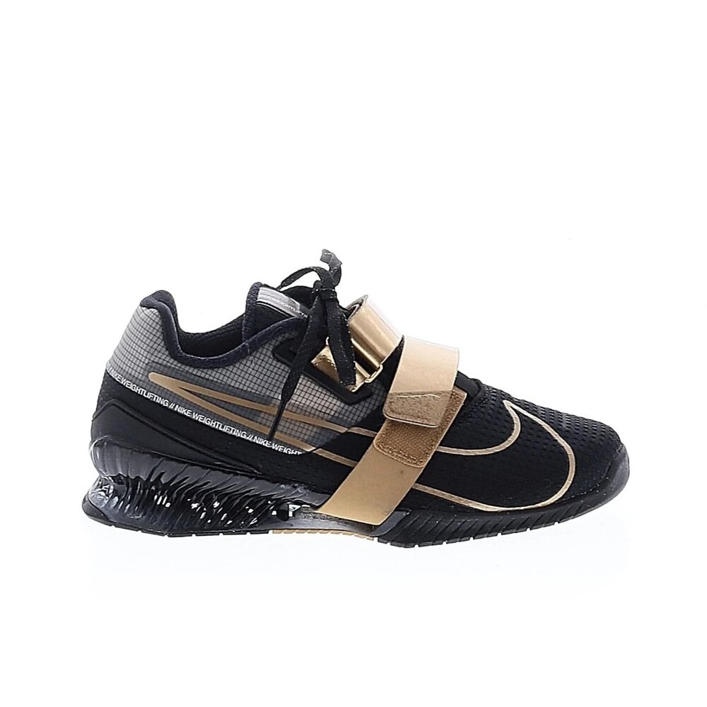 NIKE ROMALEOS 4 BLACK-METALLIC GOLD WEIGHTLIFTING SHOES SZ 8.5